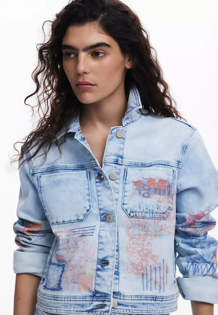Patch denim jacket