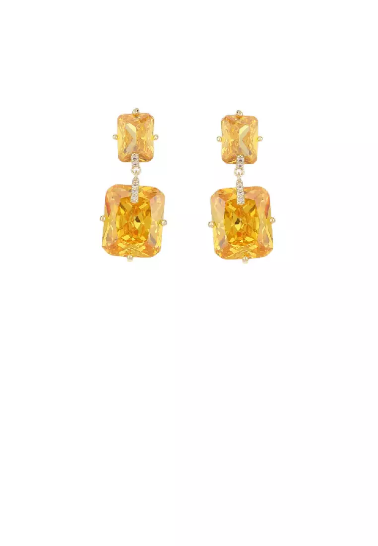 Yellow cubic zirconia store earrings