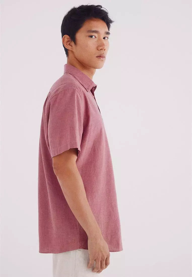 Short-Sleeved Linen Shirt