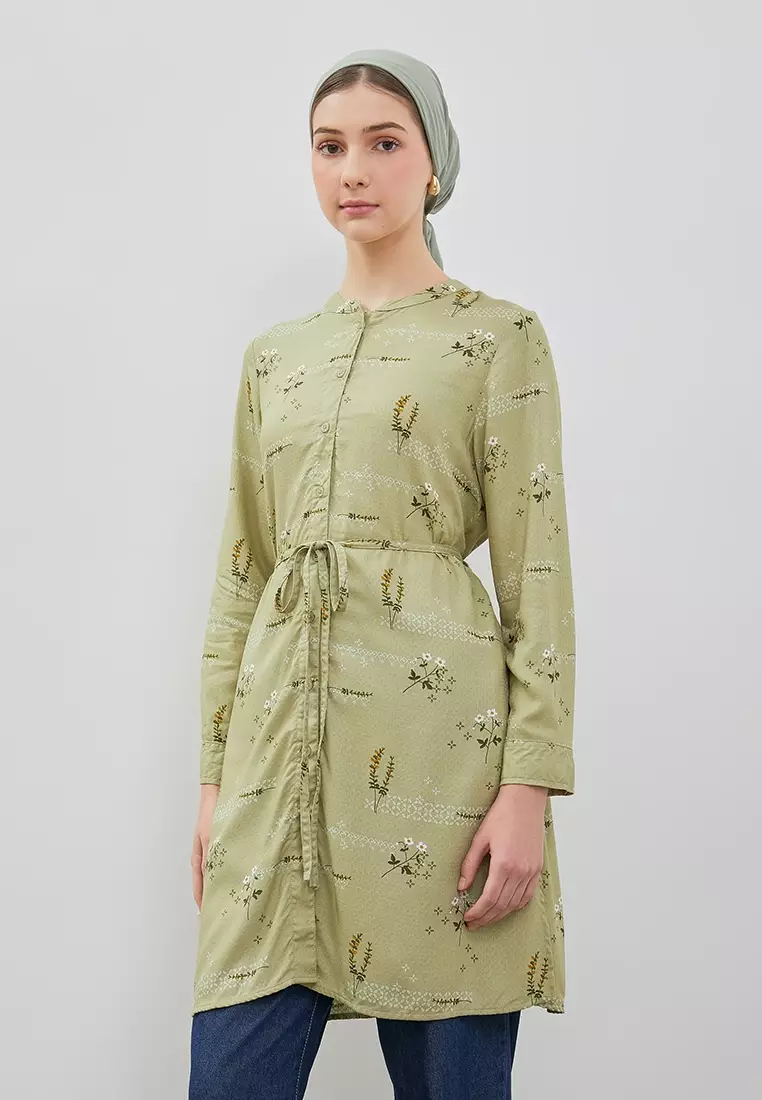 DUST Tunik Siru Flower Hijau Comfease (D.1618)