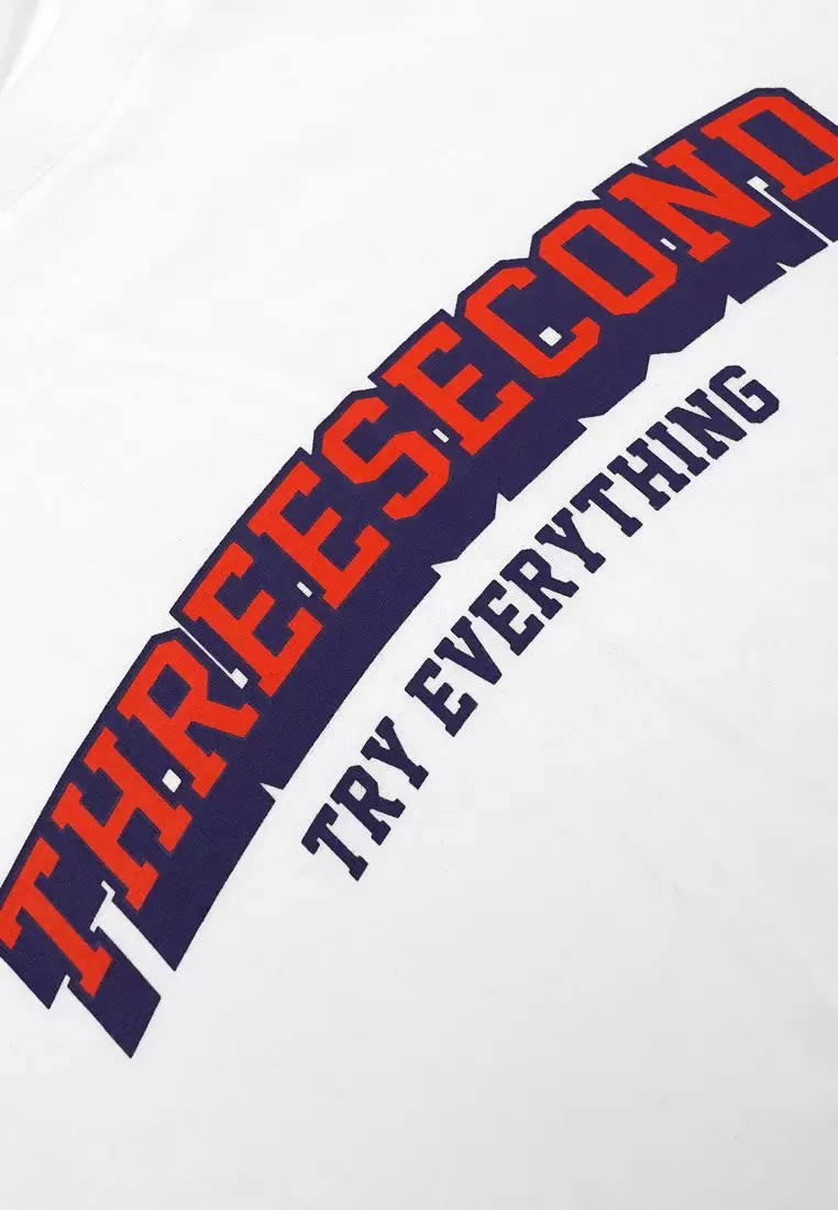 3Second Men's T-Shirt Short Sleeve Regular Fit Cotton Logo Script Meeko C760125