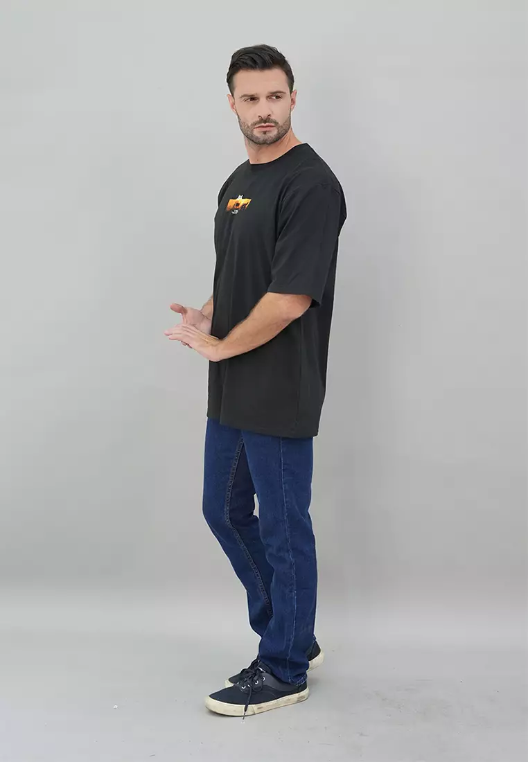 LGS STREET - Kaos Casual Pria Lengan Pendek Motif Polos Sablon Basic Reguler Fit - SO.30.H016.003.C