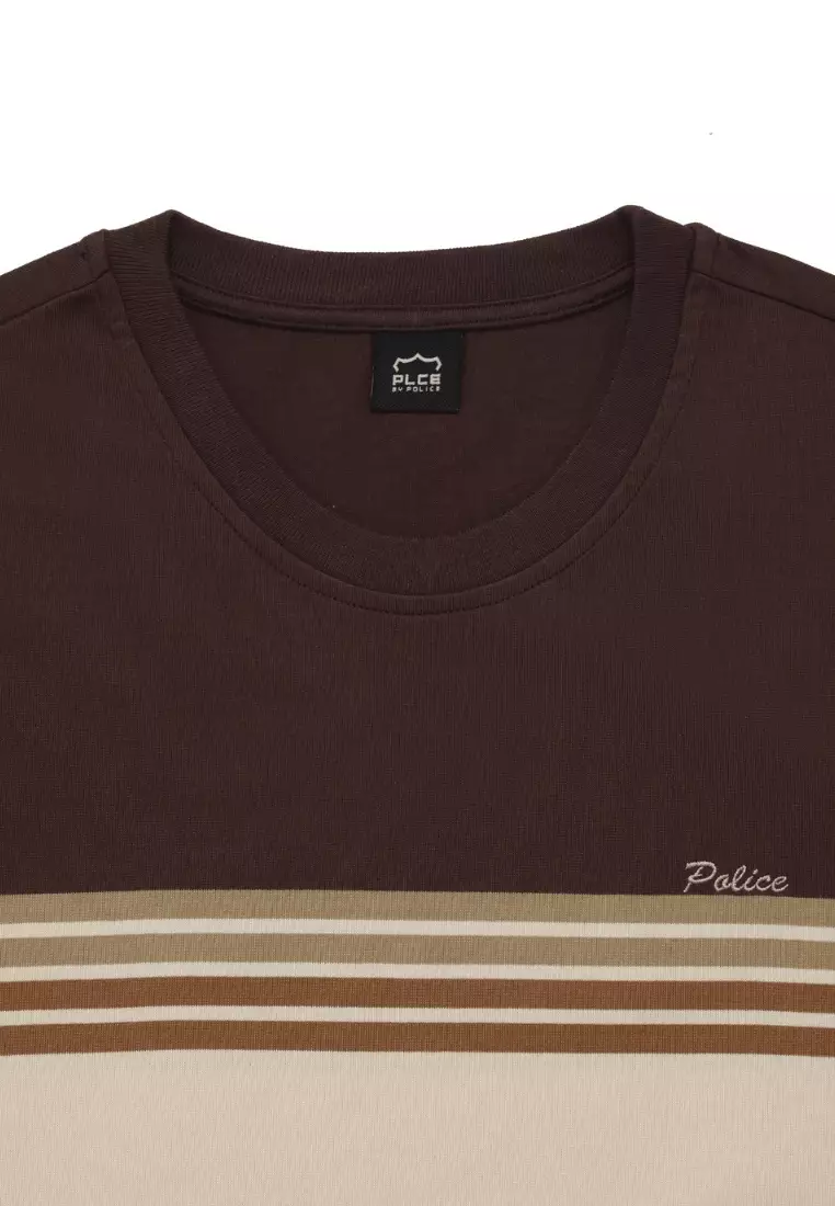 POLICE T-Shirt Salur Bordir Cotton Premium Tebal Pria 53029