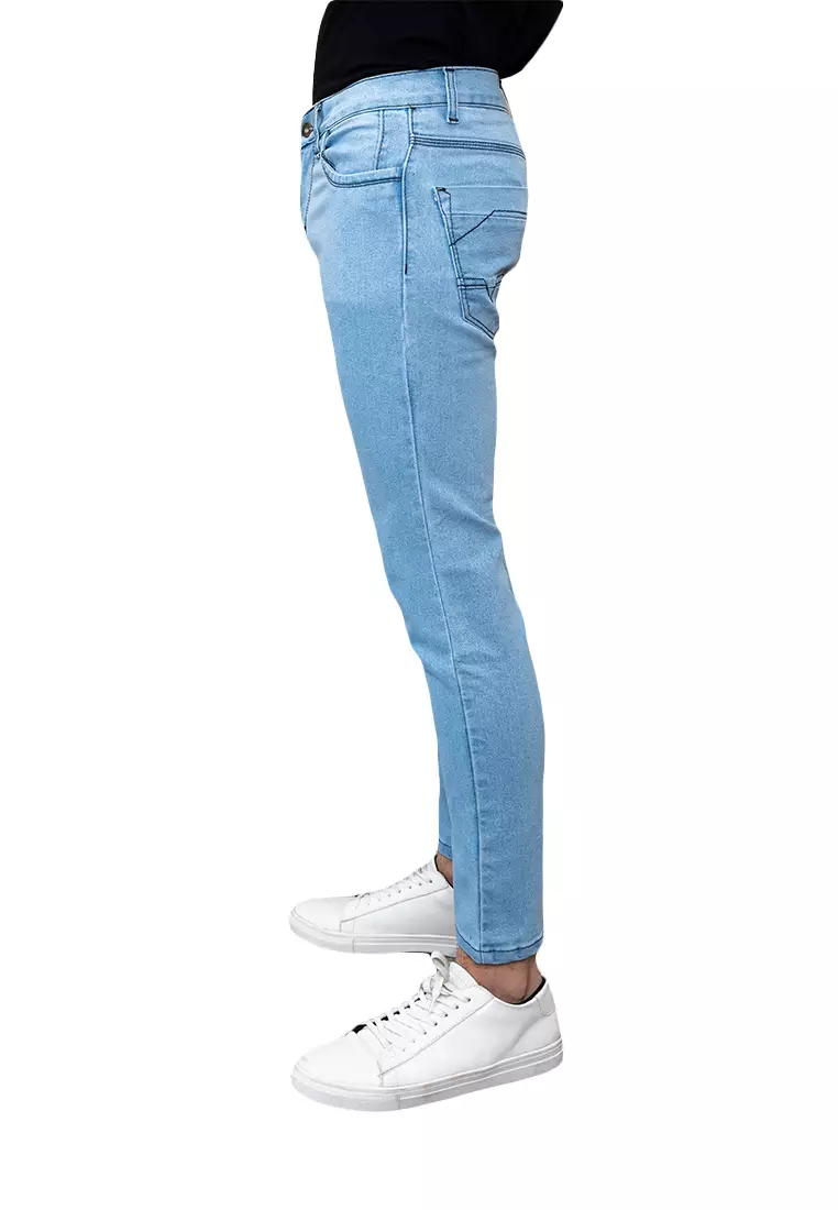 Celana panjang Jeans Slim Fit biru muda denim pants pria houseofcuff