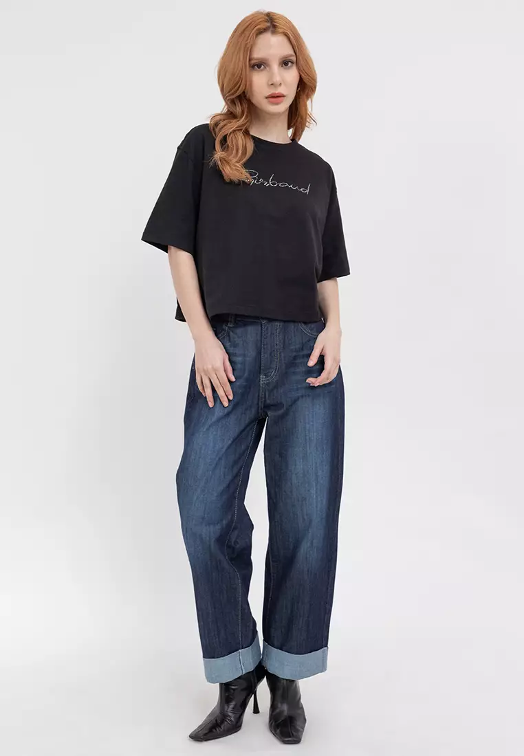 Ladies Rhine Crop Boxy Tee