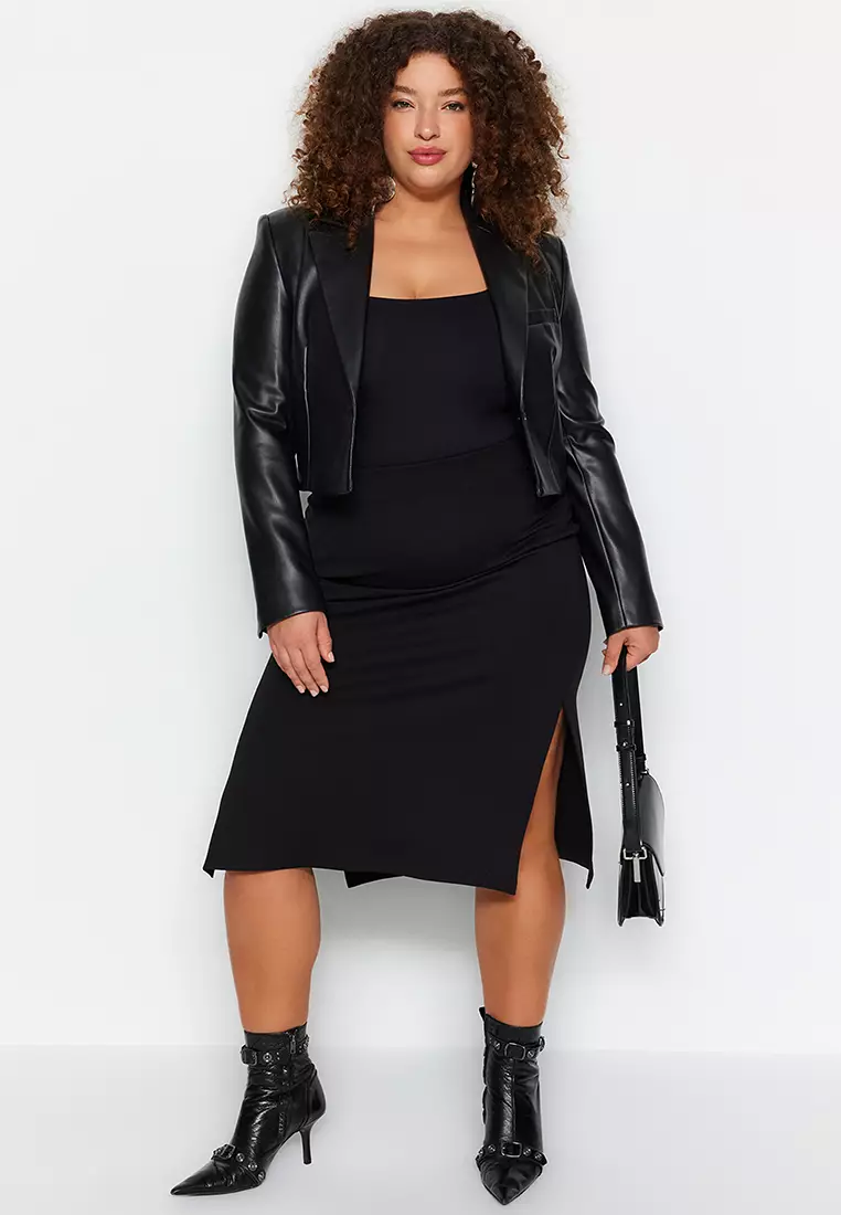 Plus size hotsell leather skirt vest