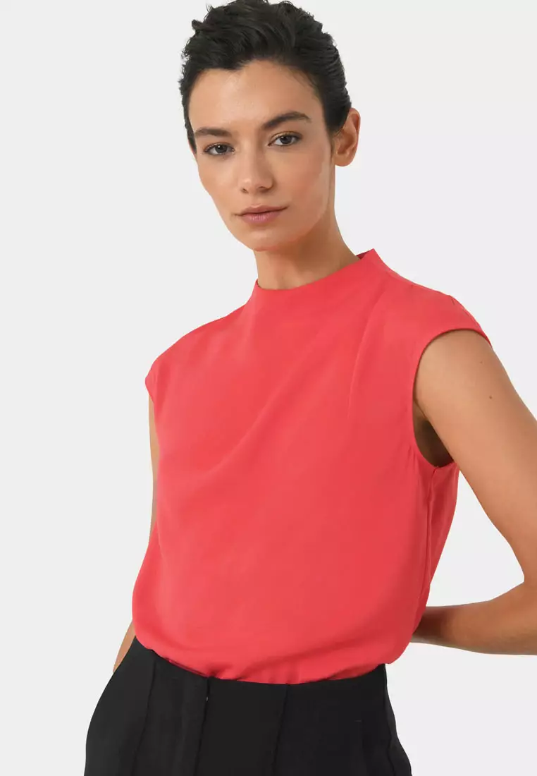 Mallory Draped Shoulder Blouse