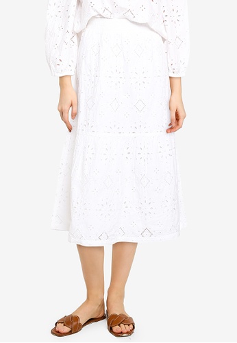 Eyelet midi skirt Clearance