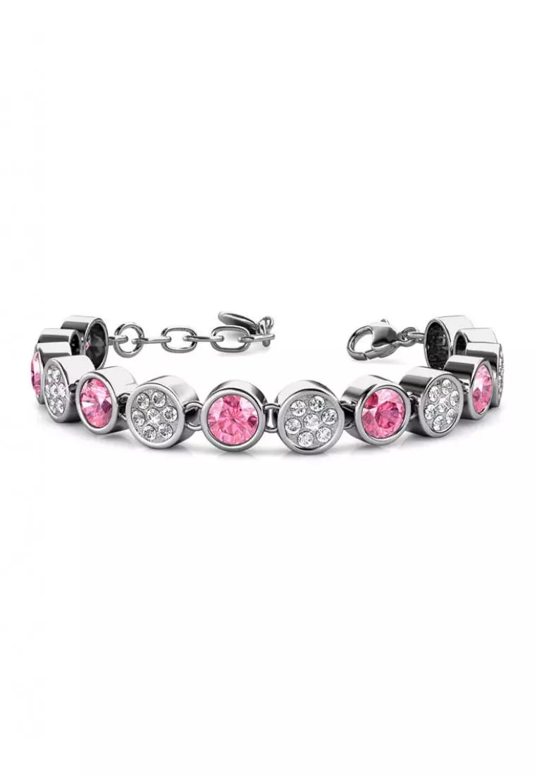 Myriad Birth Stone Bracelet October Pink Tourmaline - Gelang Crystal Swarovski by Her Jewellery