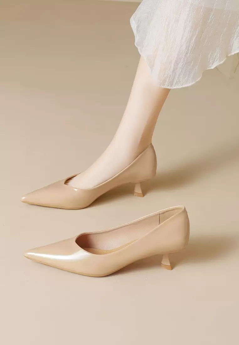 4.5CM Pointed Kitten Heel Pumps WW739-1