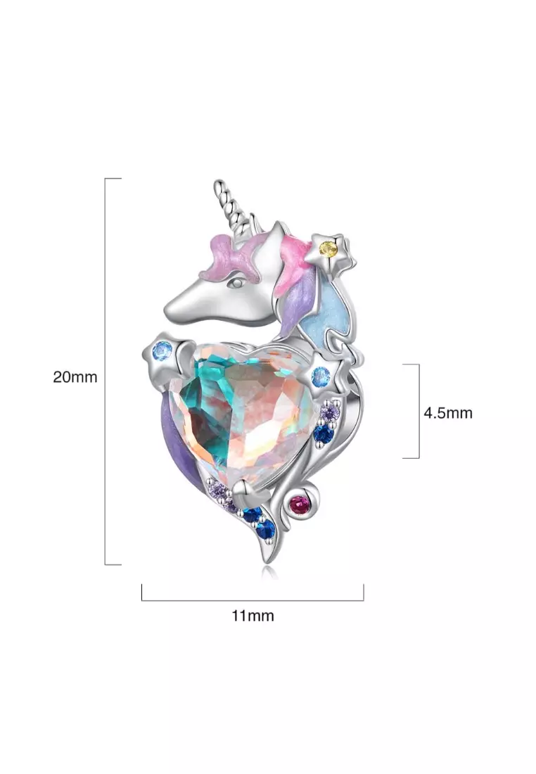 Solid Silver Mystic Majesty Unicorn Charm