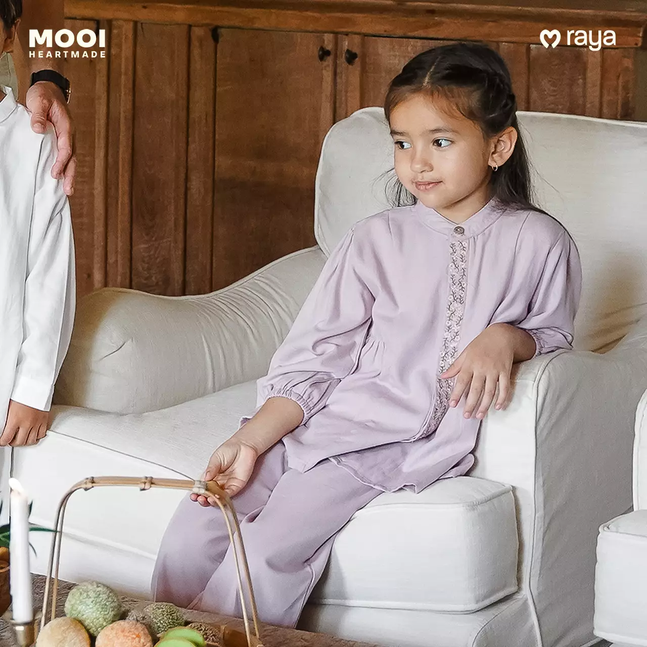 Mooi Setelan Anak Perempuan Hajna Tunik Set - Pink Rose