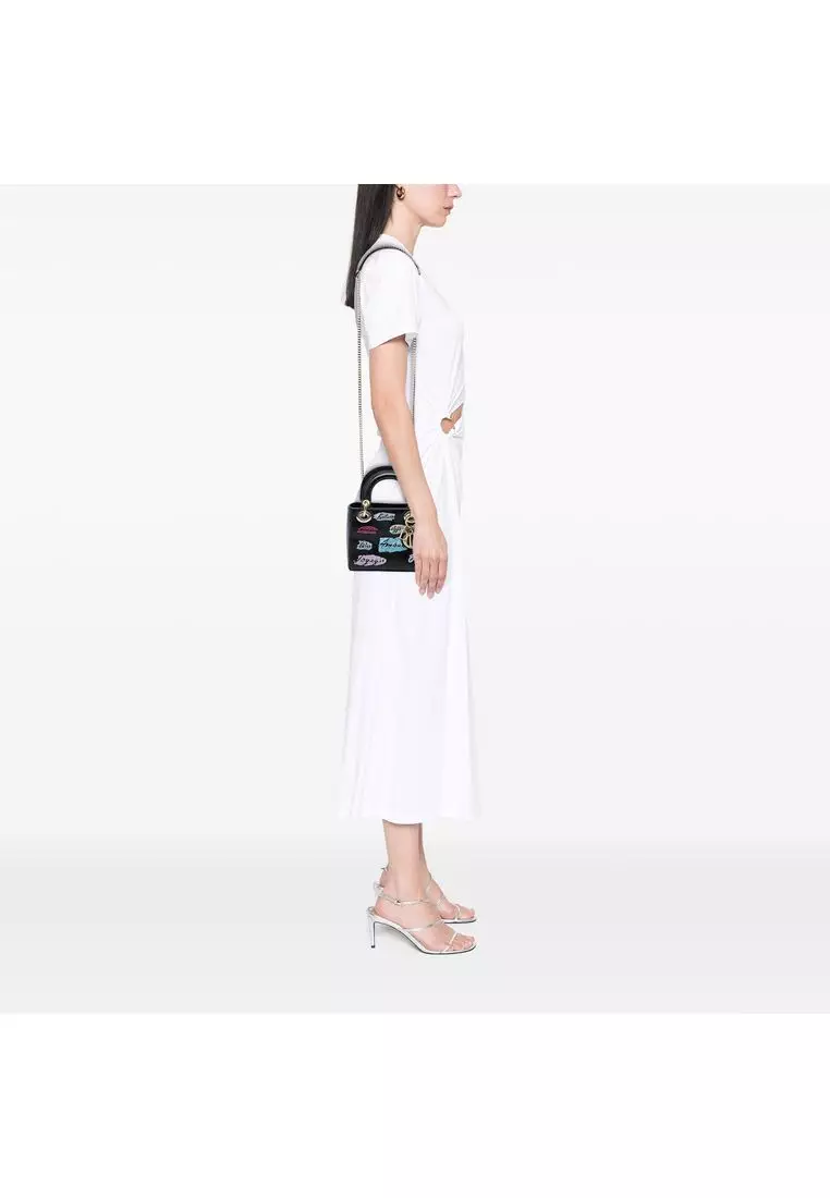 Pre-Loved Dior Mini Calfskin Beaded Lady Dior