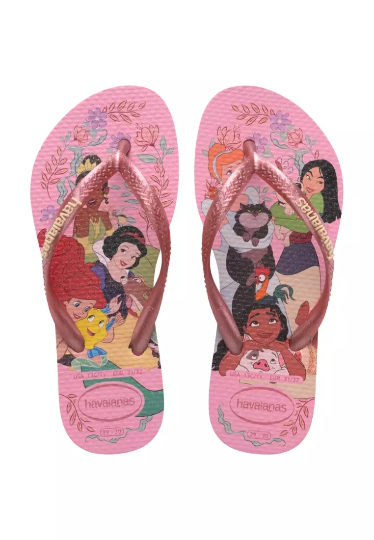 Havaianas Kids Slim Princess Flip Flops-Pink/Pink
