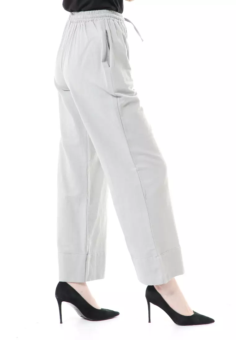 Farah Cullote Pants Design Simple Casual Relaxed Fit - Light Grey