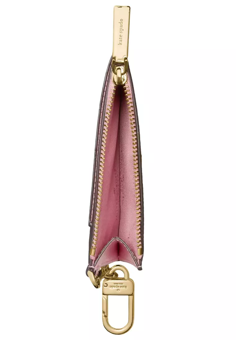 Spade Flower Key Ring Card Holder - Dark Beige Grapefruit Multi KN773