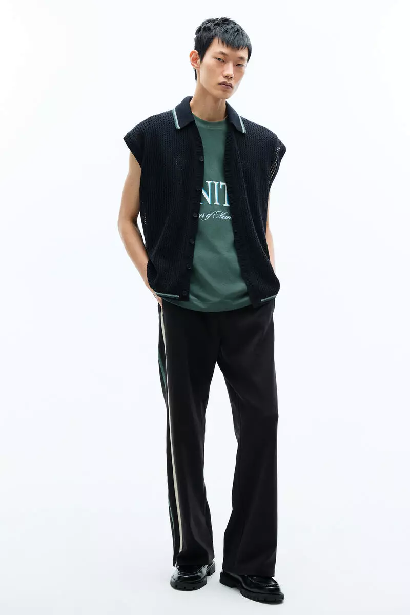 Loose Fit Textured-knit vest