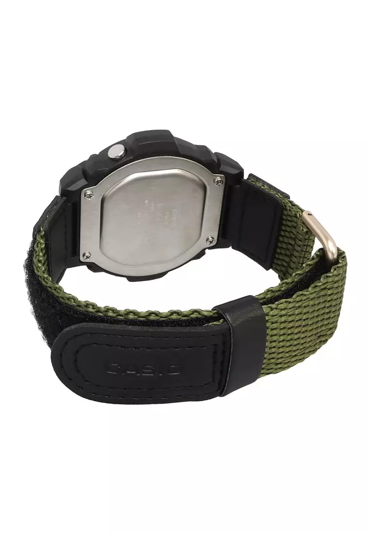 Men's Digital Watch W-219HB-3A Black Cloth Strap Sport Watch
