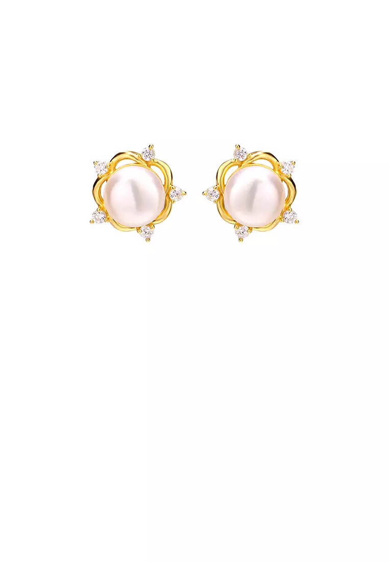 Gold outlet earrings pearl