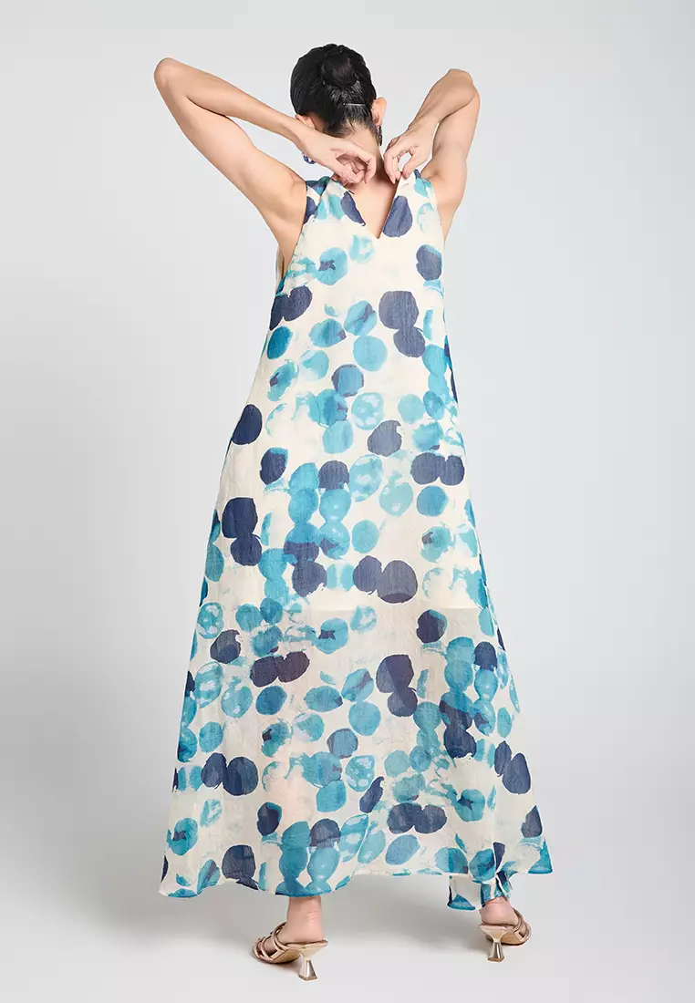 Patterned viscose-blend maxi dress