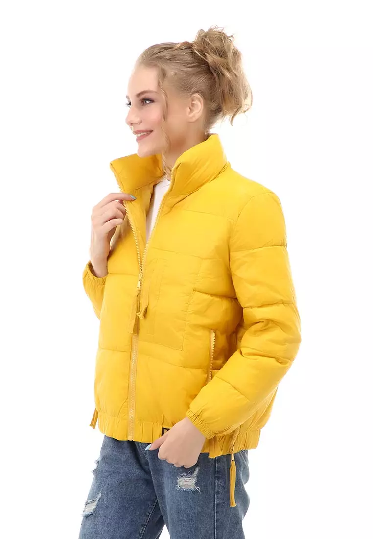 Hardwin Jacket Fashion Wanita Stylish Classic Design Material Parasut ORIGINAL - Yellow