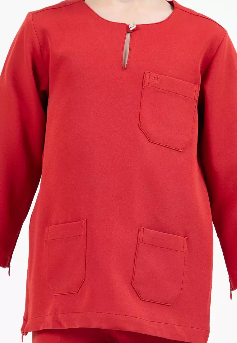 Alain Delon Slim Fit Baju Johor Ayah Anak Sedondon set - 19024504C-68DkOrange