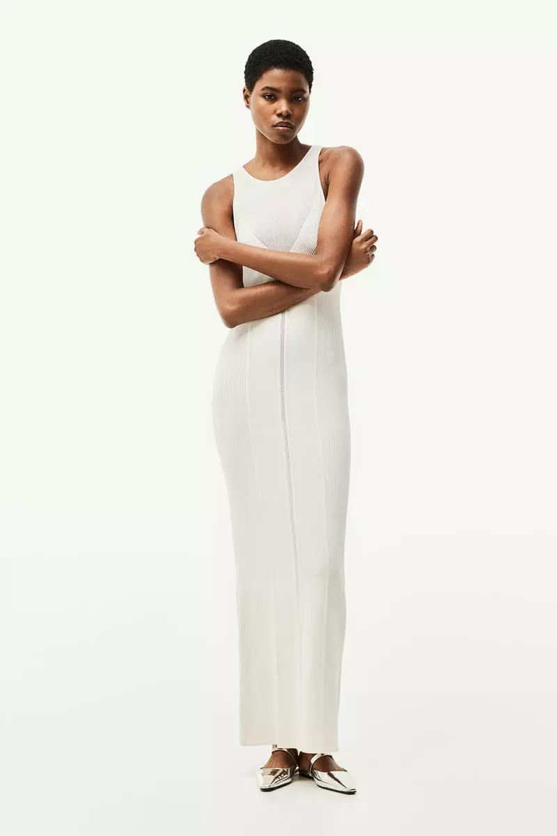 Buy H&M Open-back rib-knit dress 2025 Online ZALORA
