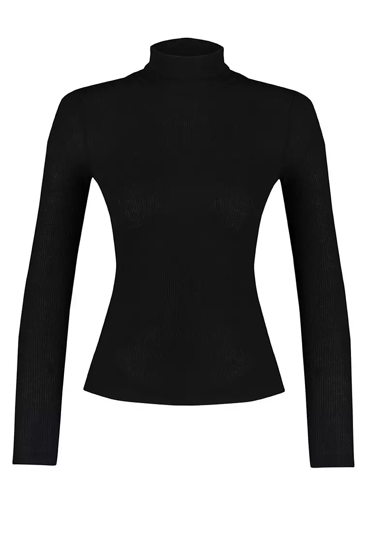 Slim Fit Turtleneck Rib Sweater