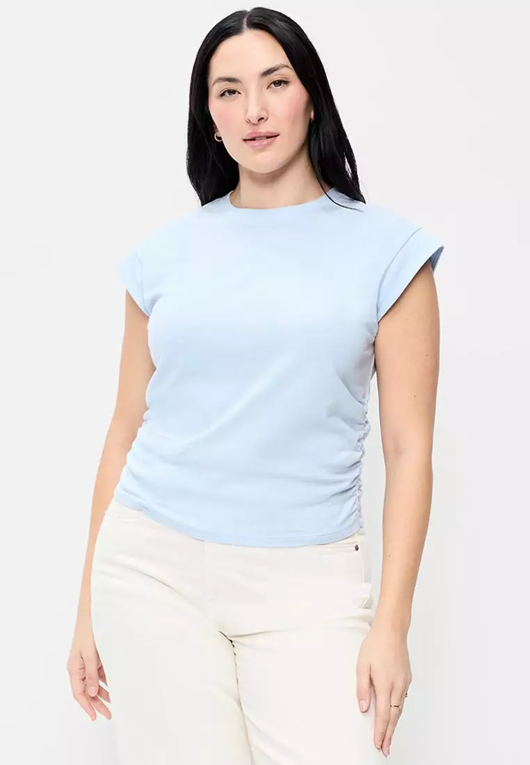 Cap-Sleeve Side-Cinch Top