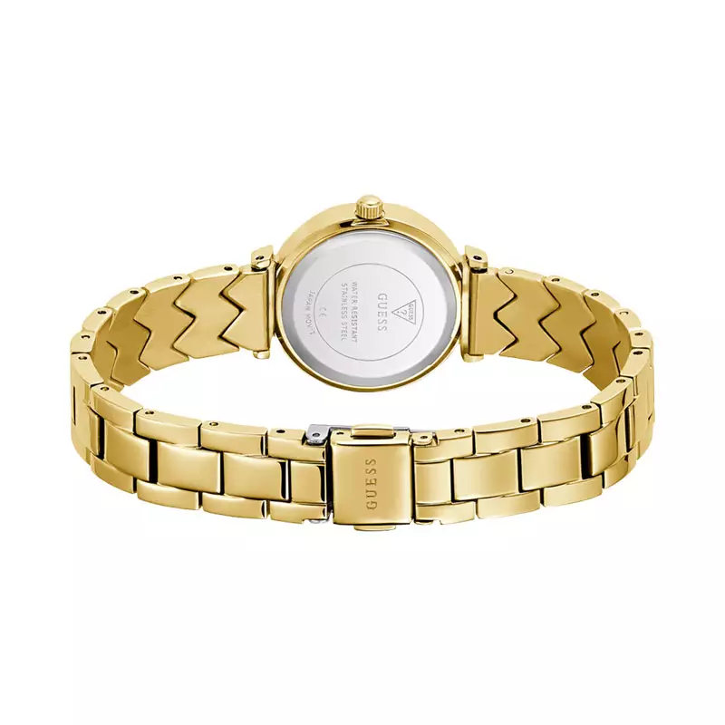 Jam Tangan Wanita Guess Mini Rumour GW0839L2 Ladies Black Dial Gold Stainless Steel Strap