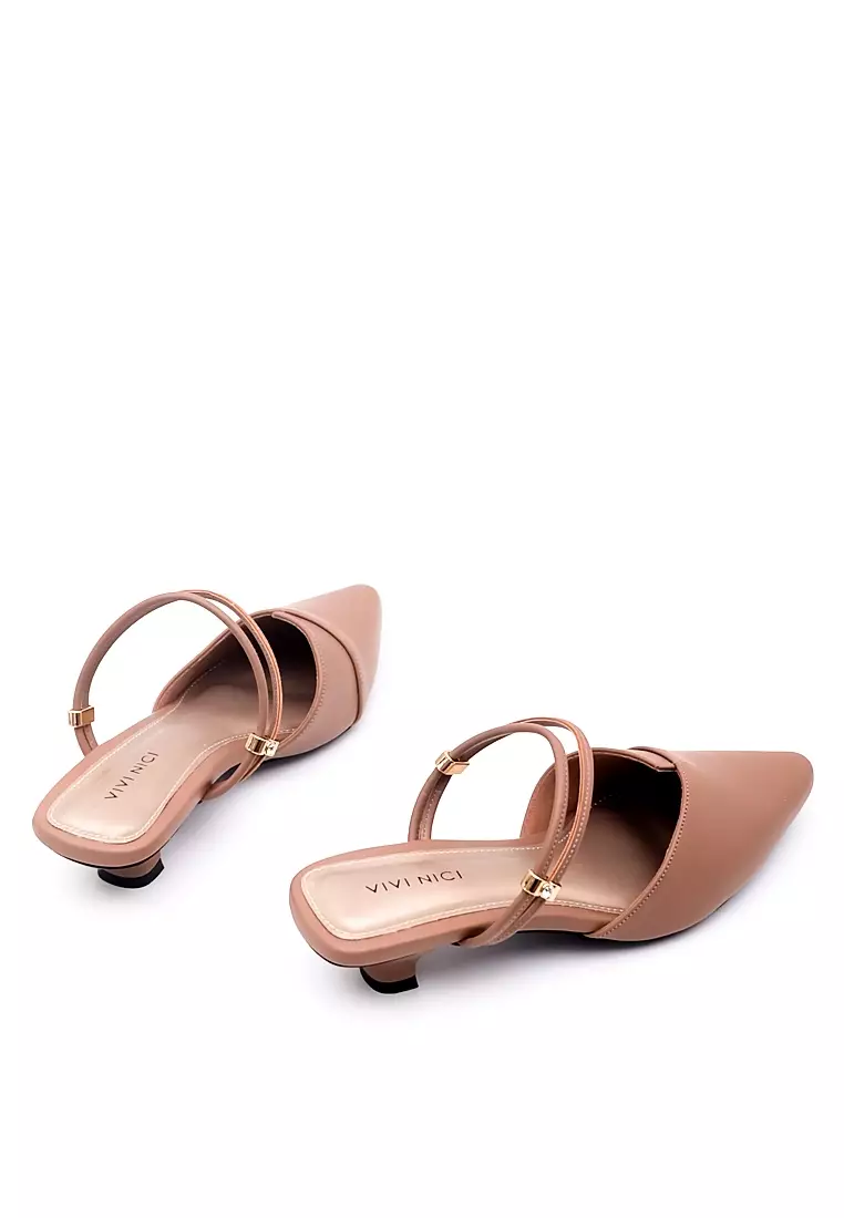 VIVI NICI - Blair Sandal Mules Hak 3 Cm Milk Coffee