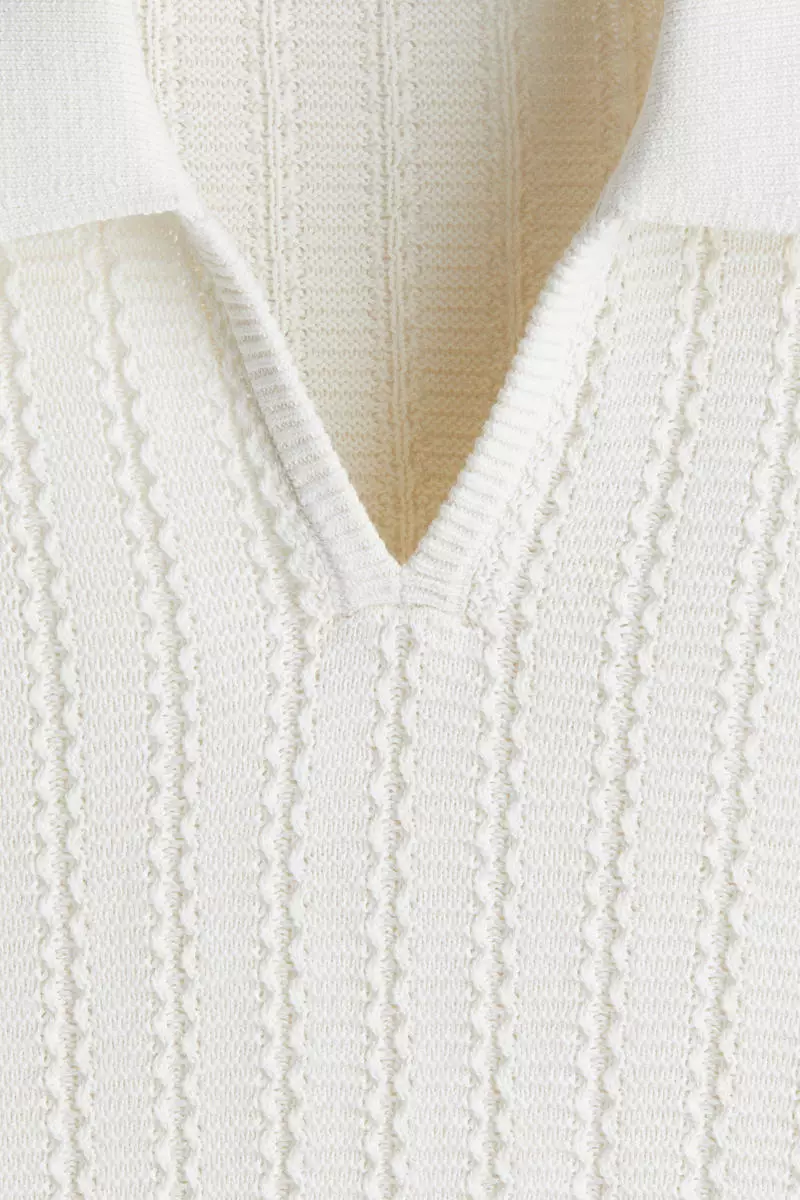 Regular Fit Textured-knit polo shirt