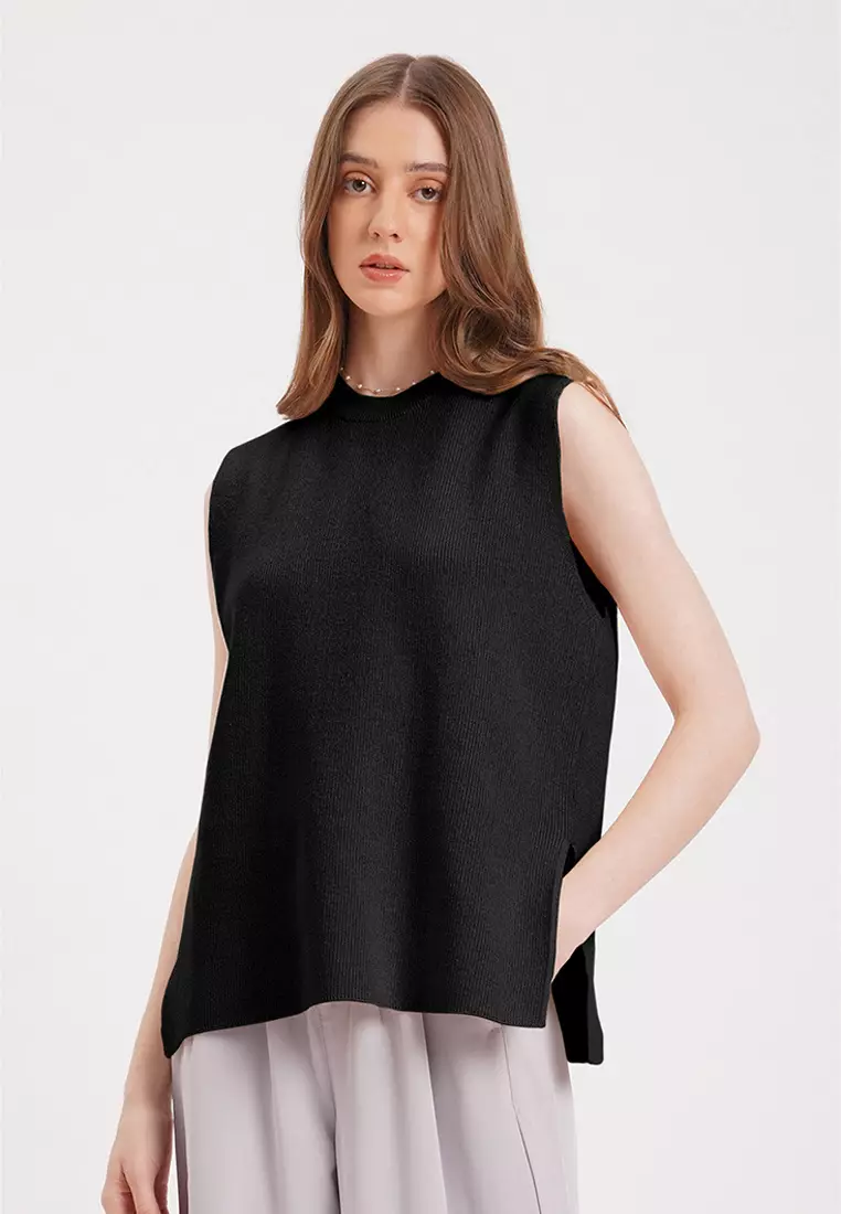 Buy Penshoppe Dress Code Sleeveless Mock Neckline Tunic Top 2024 Online ...