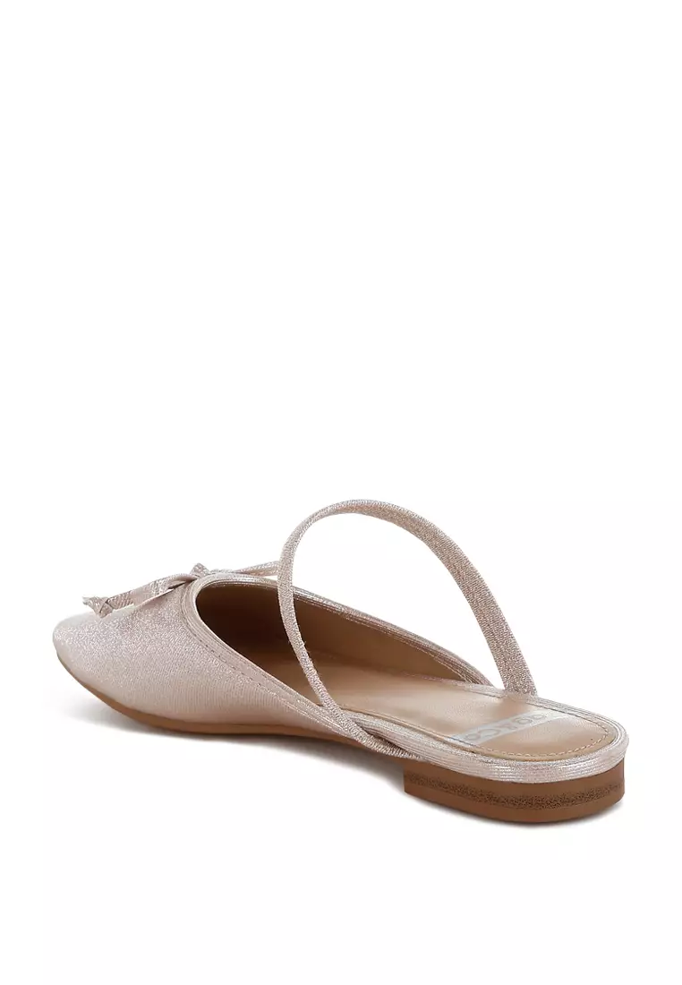 Champagne Gold Glitter Ballet Mules