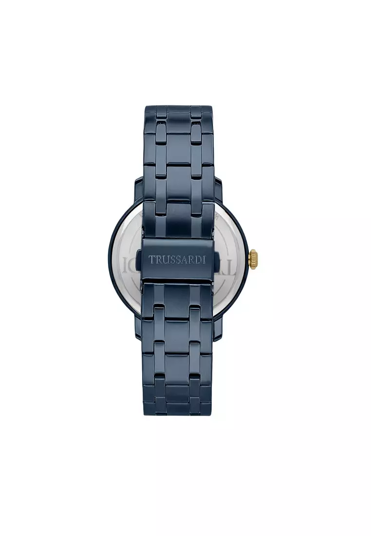 【2 Years Warranty】Trussardi T-Couple 41mm Blue Dial Men's Quartz Watch R2453147007