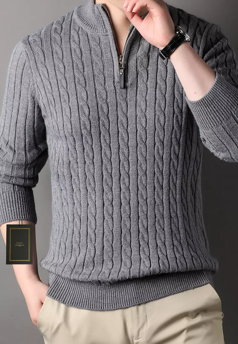 Stand Collar Knitted Sweater BD8511