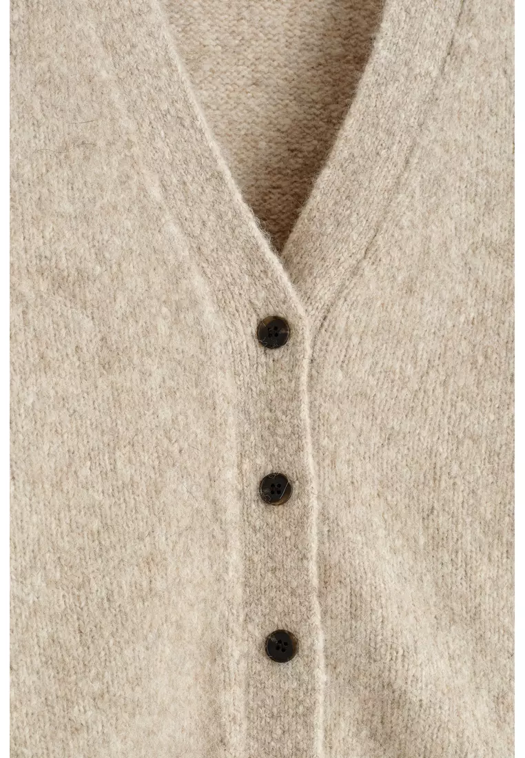 CROPPED ALPACA-BLEND CARDIGAN