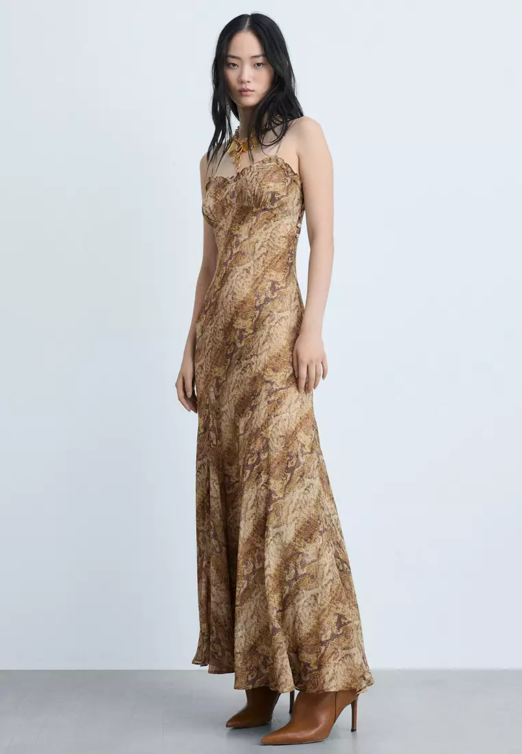Snakeskin chiffon dress top