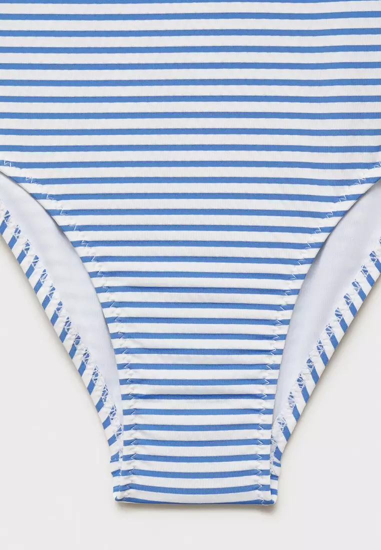 Ruffled Striped Swimsuit