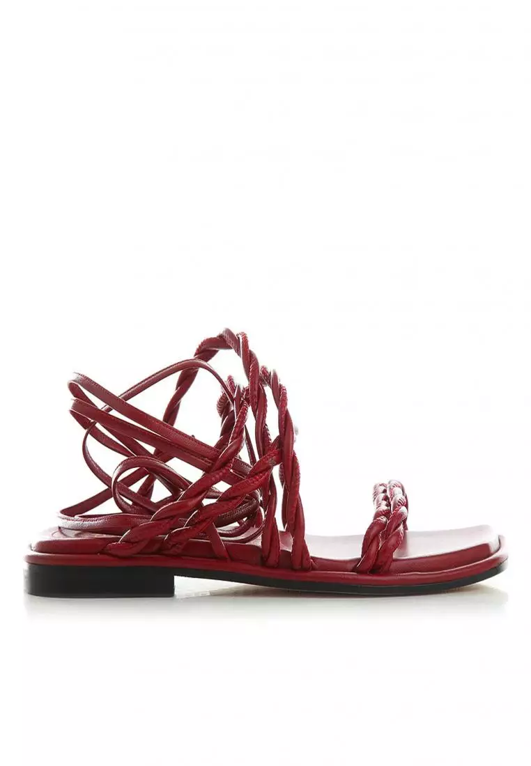 Red on sale gladiator sandals