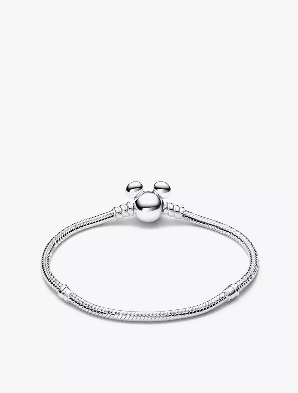 Disney snake chain sterling silver bracelet with Mickey Mouse clasp