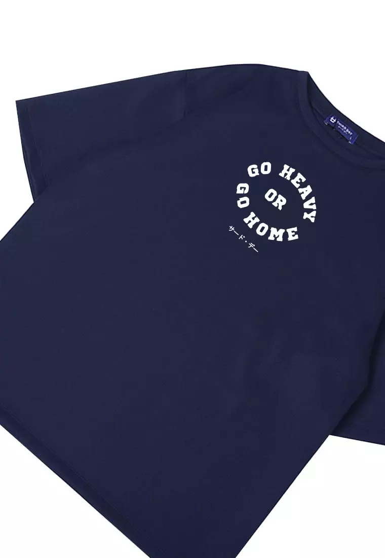 MTW63 Kaos Oversize Gym Bahan Tebal Scubalux "go heavy" navy
