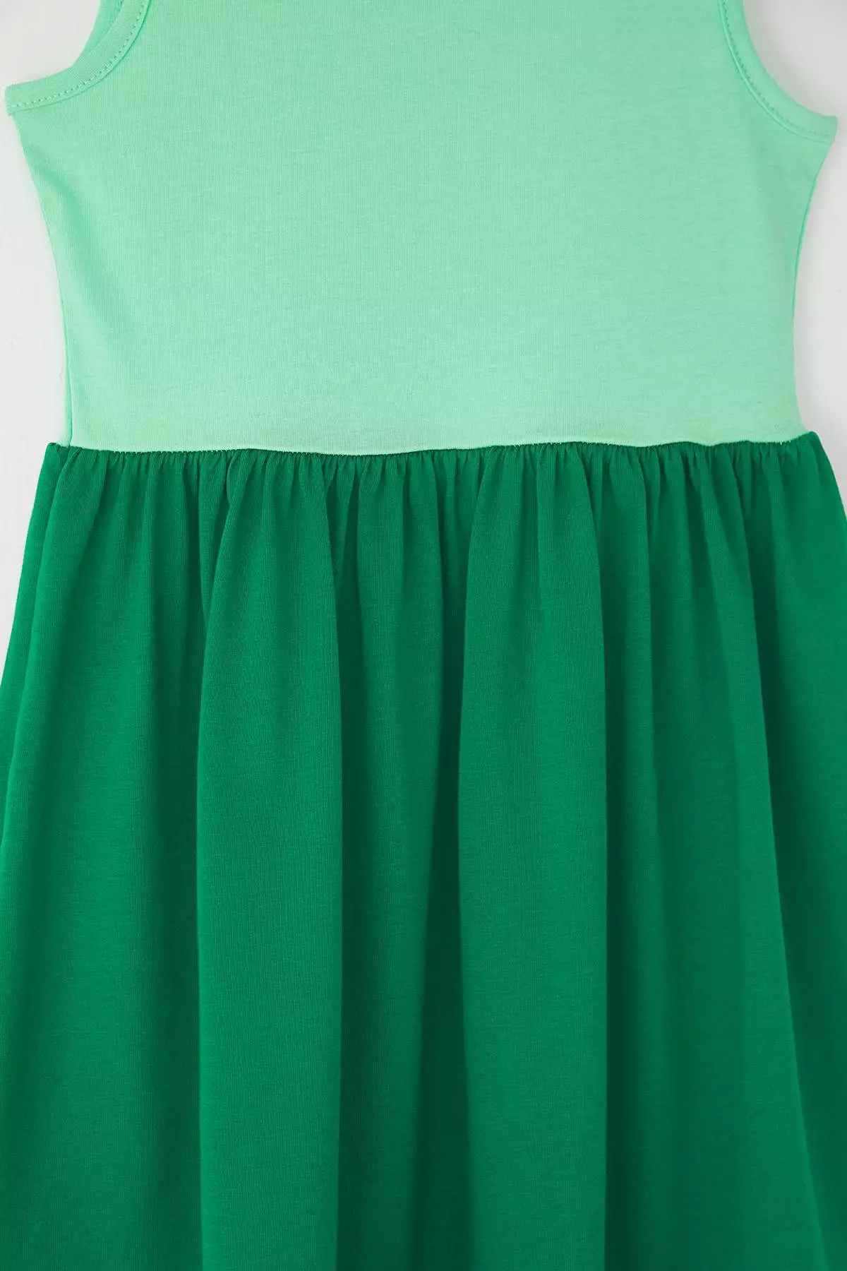 Pink-Mint 2'Li Girls 100% Cotton Color Blocking Sleeveless Knitted Dress Tkdss25El00093