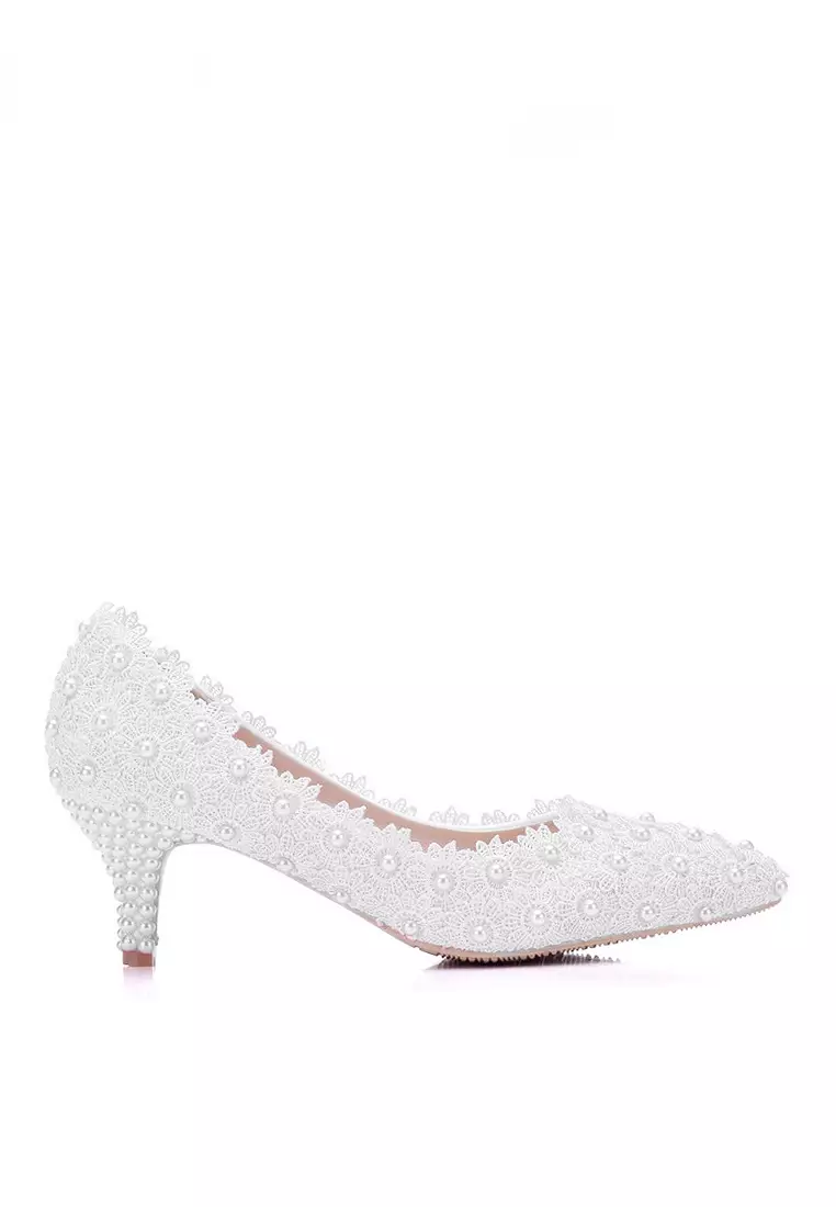 Discount on Twenty Eight Shoes  shoes - SKU: VANSA Pearl Lace Evening and Bridal Shoes VSW-P05WL