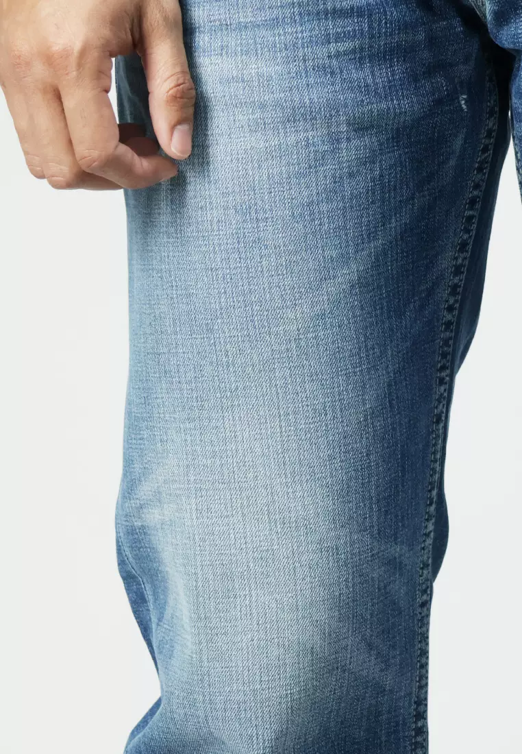 Emba Denim - BS08 Celana Panjang Denim Pria Regular Fit Medium Stone