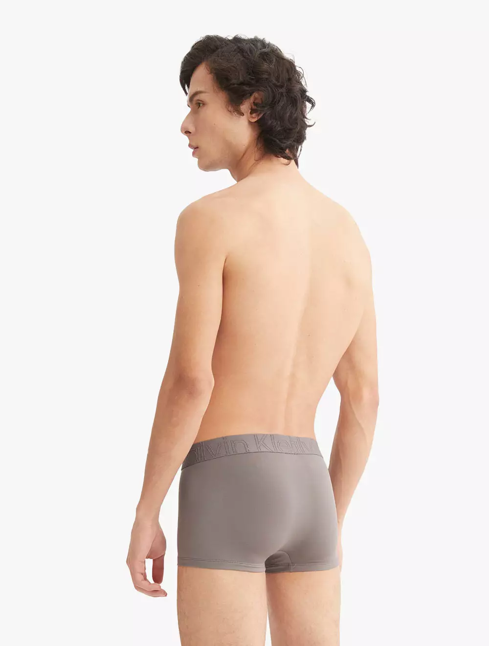 CK UNDERWEAR - EFFECT MICRO LOW RISE TRUNKS - grey