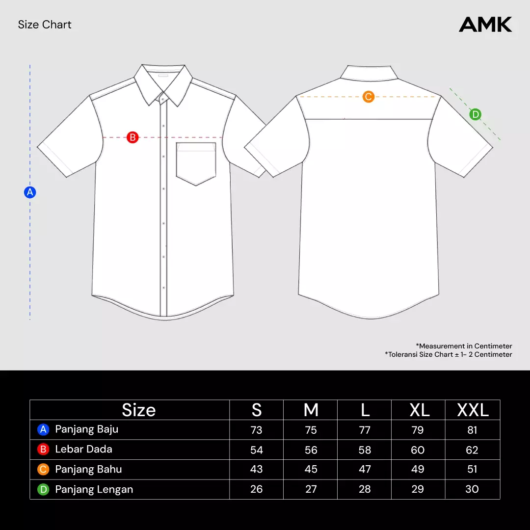 AMK Kemeja Pria Lengan Pendek SHS Andreas Ss Black