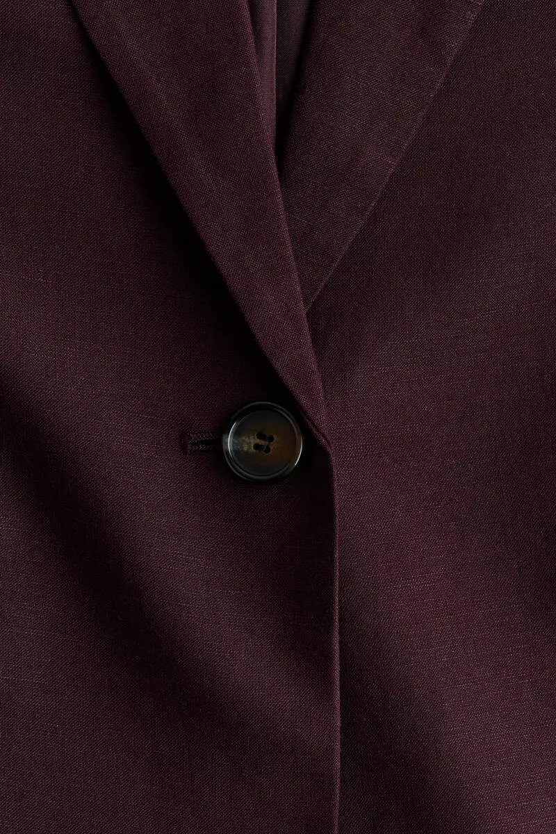 Linen-blend blazer
