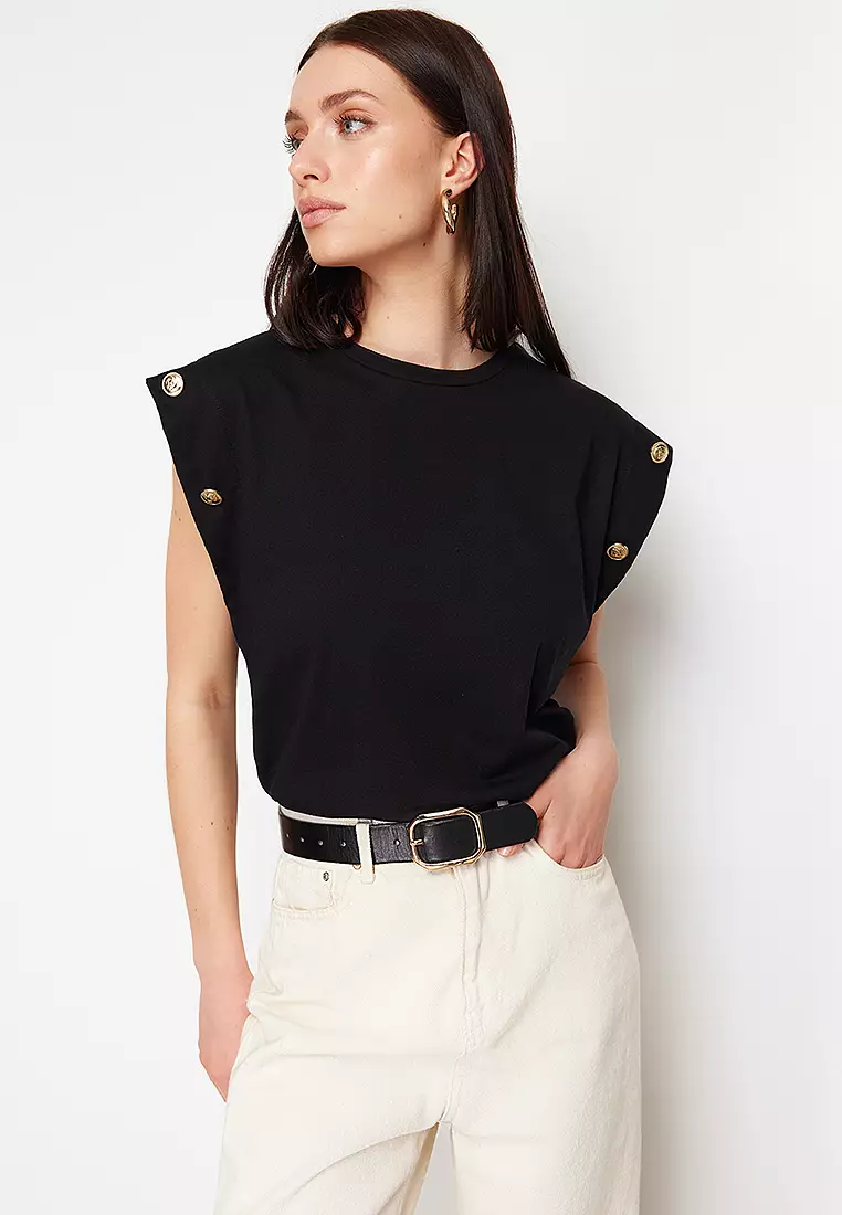 Button Detailed T-Shirt