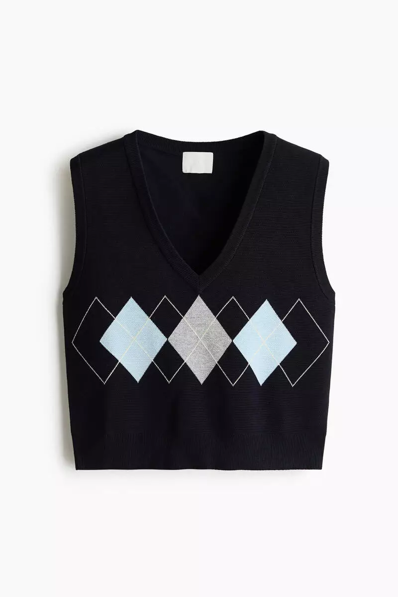 Jacquard-knit sweater vest